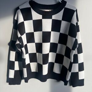 Hem & Thread NWT Womens Checkered Sweater, Size Large